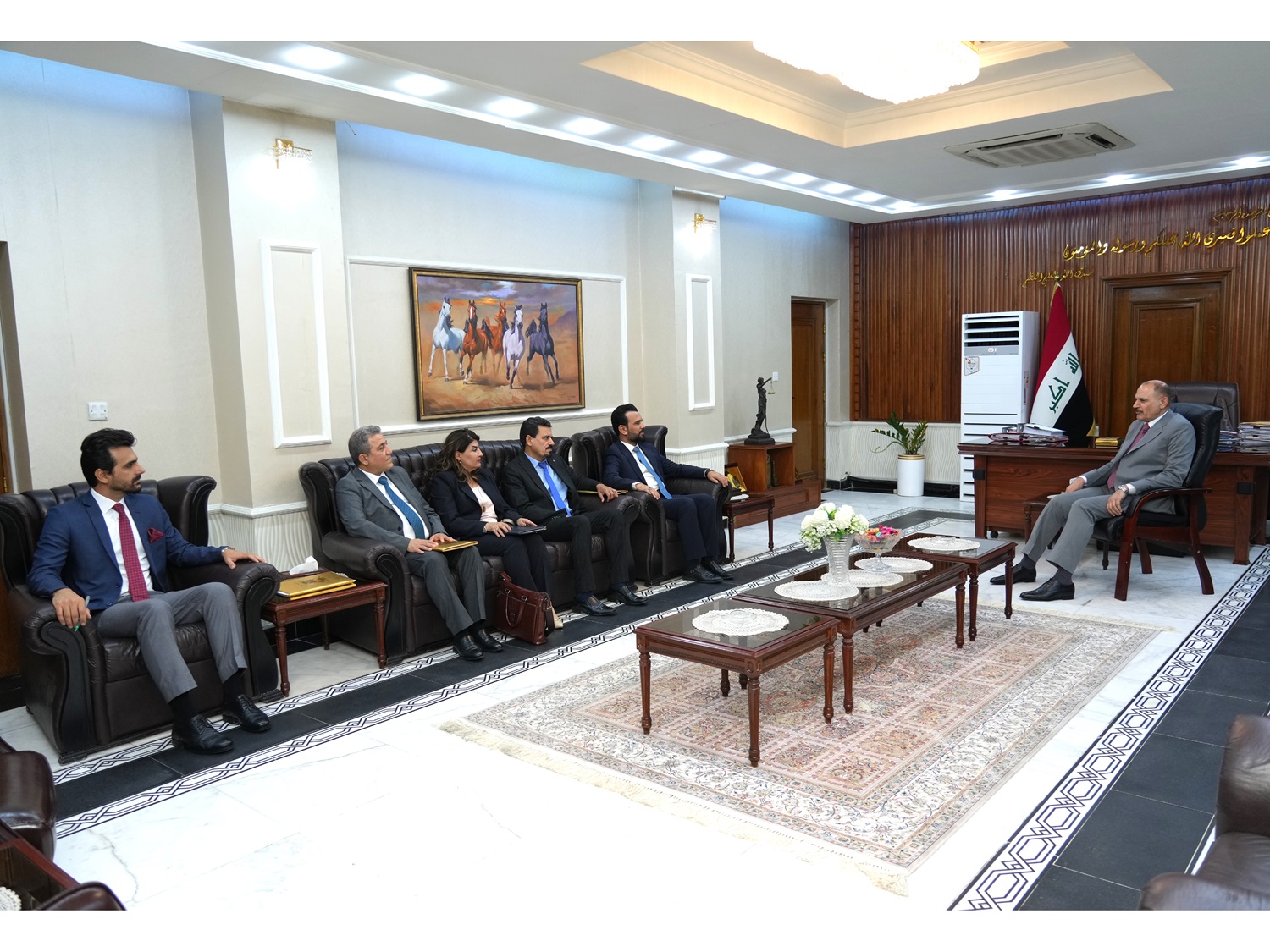 The President of the Federal Supreme Court receives the Chairman and members of the Board of Trustees of the Iraqi Media Network